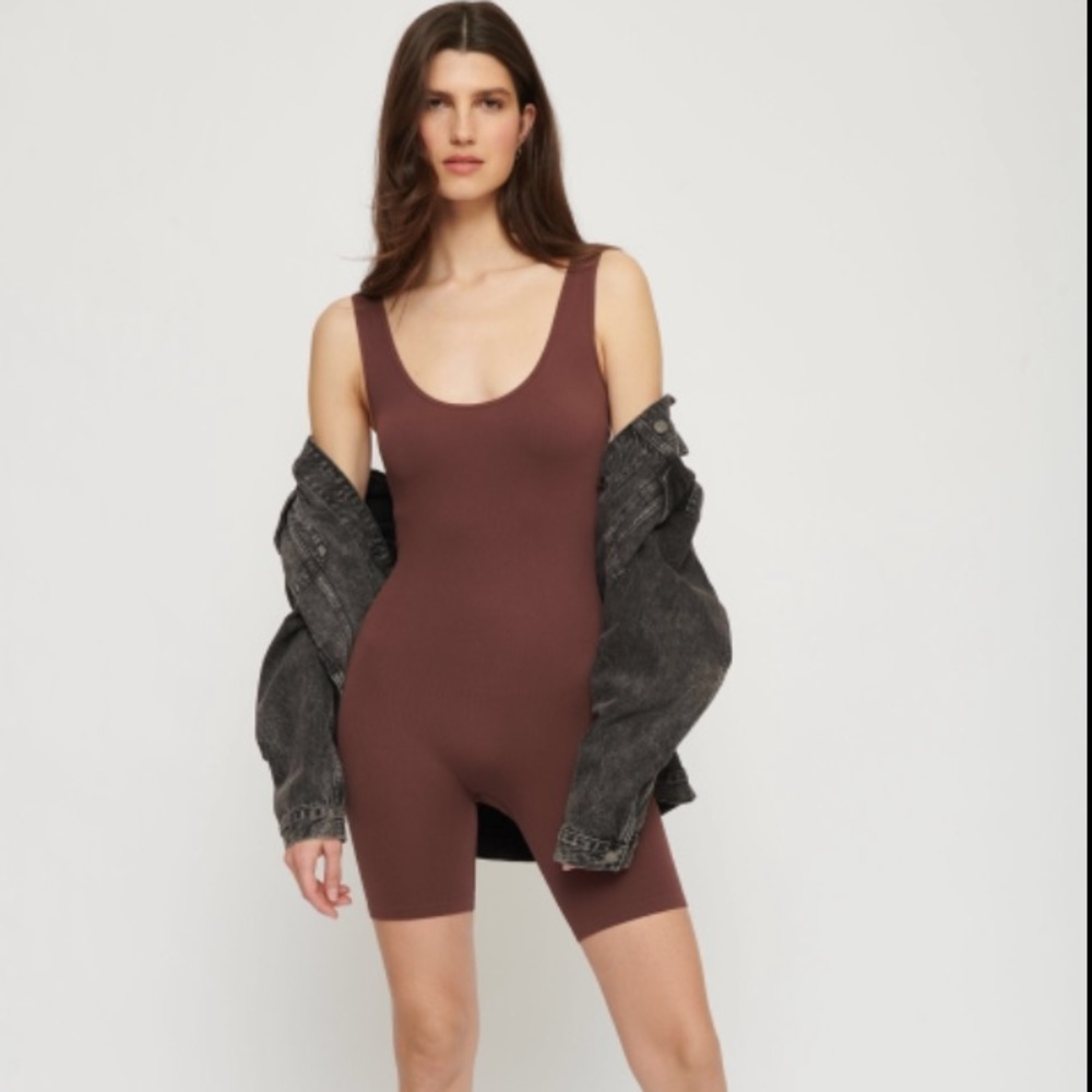 NWT Mahogany Brown Seamless Romper